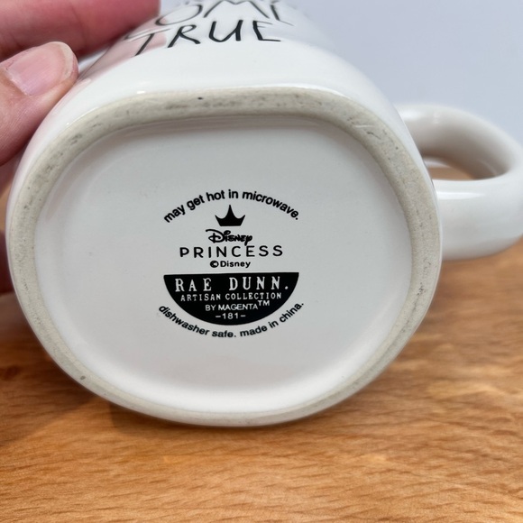 Rae Dunn “A Dream Come True” cream coffee mug, Disney Princess Collection, New - Picture 5 of 9